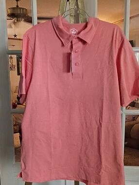 Men's Short-Sleeve Polo Shirt in Coral Pink